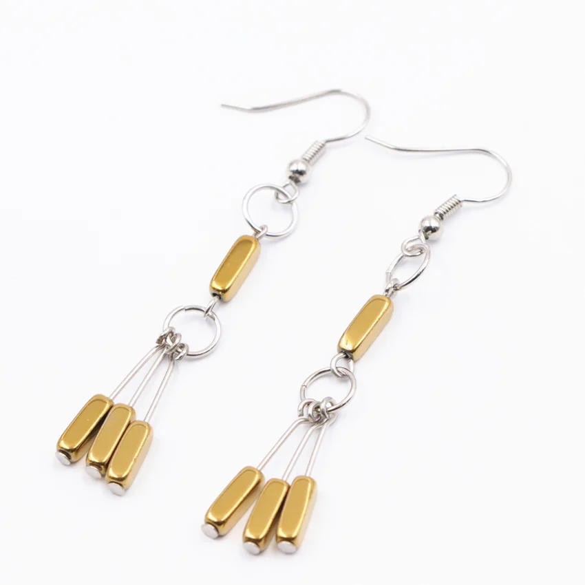 Элегантные женские серьги с кисточками из натурального камня гематита длинные