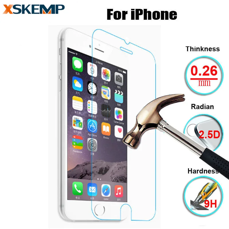 Закаленное стекло XSKEMP с защитой от царапин для iPhone 7 7Plus 4 детской 5 6 6S Plus Защитная