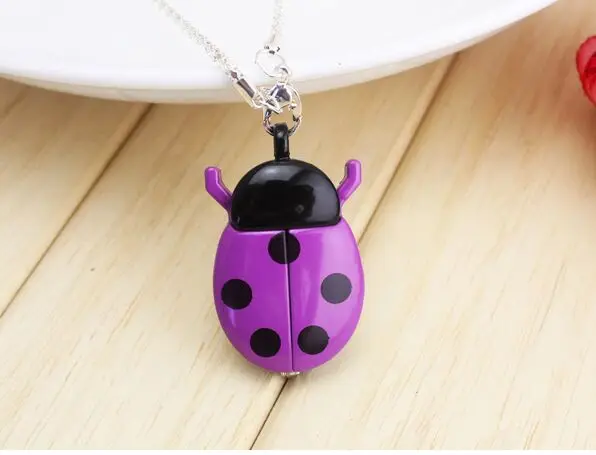 1 шт различных цветов ожерелье с божьей коровкой кварцевые карманные часы |