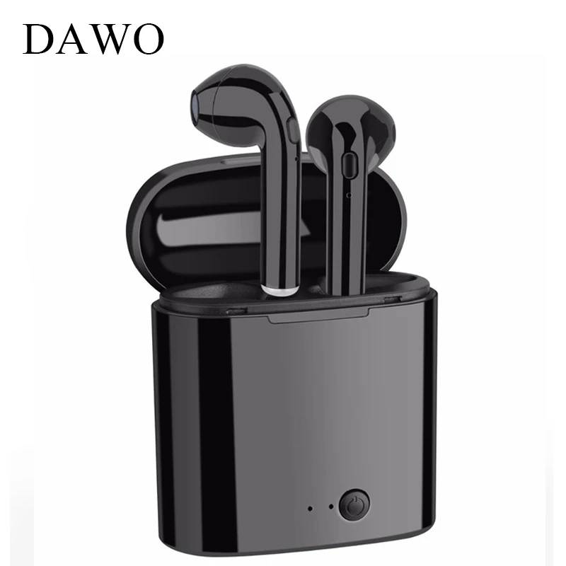 DAWO Bluetooth наушники Беспроводной гарнитуры двойной i7s музыке стерео для Android iphone 7 plus