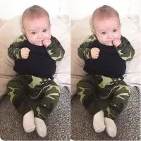 Камуфляжная одежда для новорожденных мальчиков детская футболка с длинными рукавами топ и штаны комплект одежды