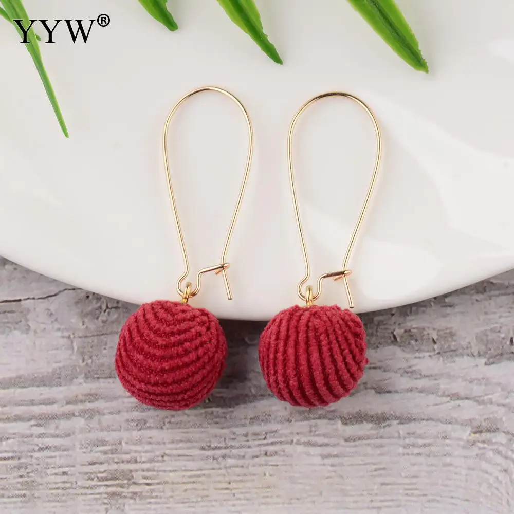 Модные женские длинные серьги-подвески из ткани круглые бусины популярные цвета