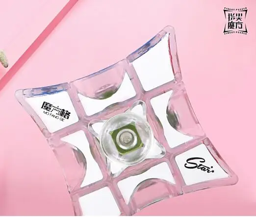 QI Yi Mofangge Spinner куб обучающий игрушки для детей и взрослых 1x3x3 волшебная головоломка Fingertip волшебный куб игры - Цвет: Прозрачный