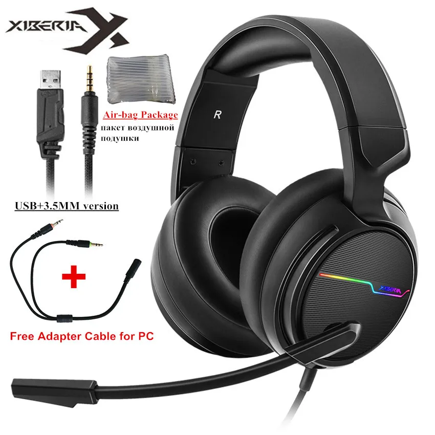 USB-3.5-Air-bag Box Игровая гарнитура с объемным звуком USB 7,1 для PC Gamer Xiberia V20/3,5 мм, игровая гарнитура для PS4/Новая Xbox One/Mac с микрофоном - Цвет: USB-3.5-Air-bag Box
