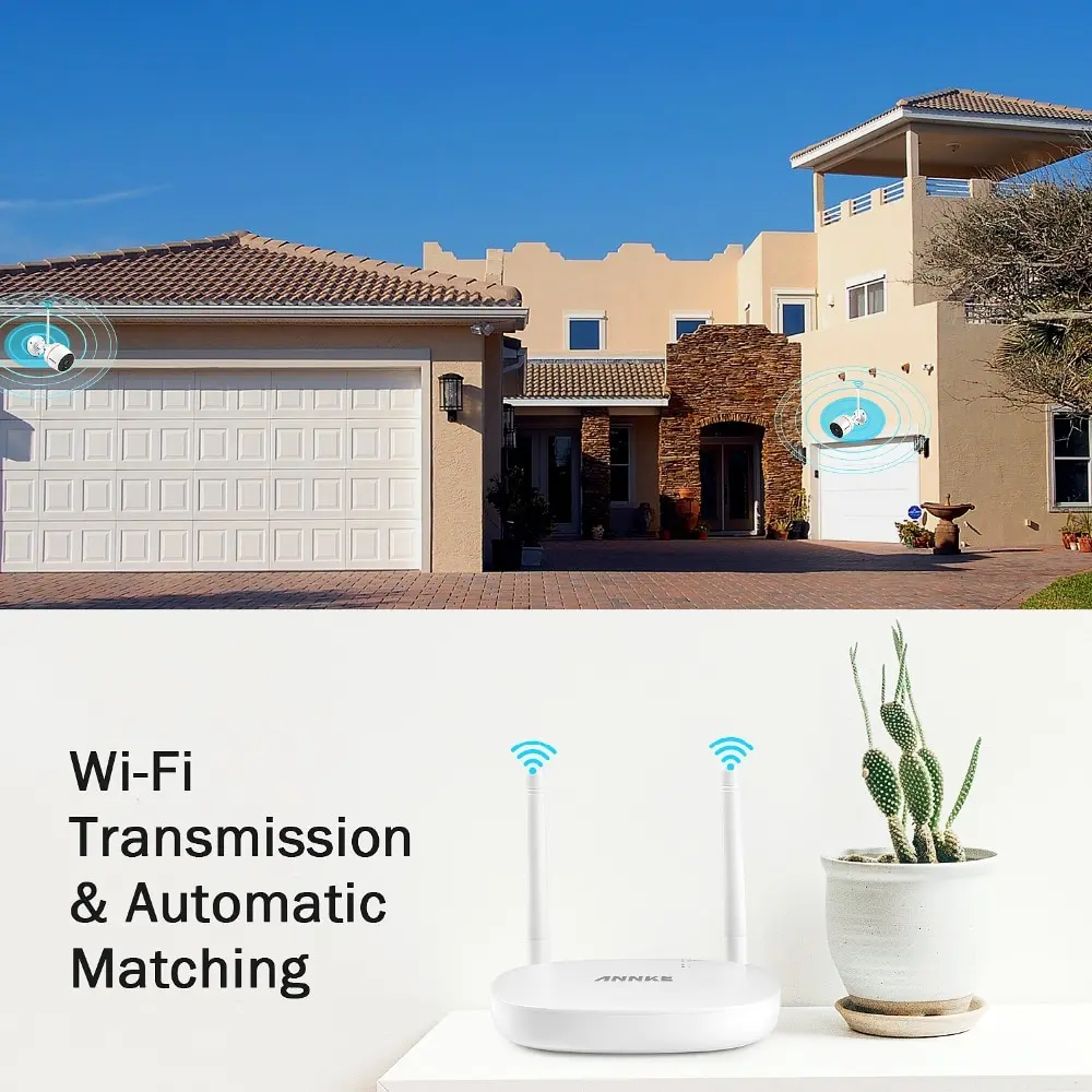 ANNKE 4ch Беспроводная система видеонаблюдения 1080P Wifi мини NVR комплект для наружного видеонаблюдения домашняя беспроводная ip-камера