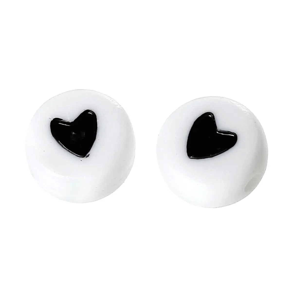 DoreenBeads акриловые круглые шарики с черным сердечком сделай сам подарки для