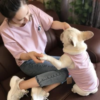 summer french bulldog cotton vest pet dog clothes for small dogs clothing chihuahua tshirt dog accessories family look costume