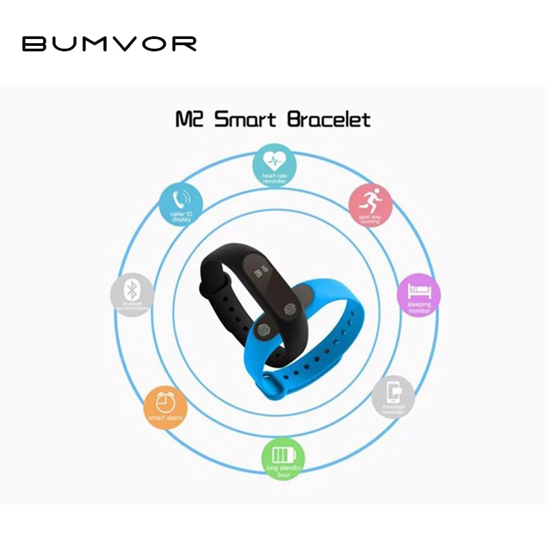 BUMVOR оригинальный Смарт браслет M2 смарт монитор сердечного ритма Bluetooth фитнес