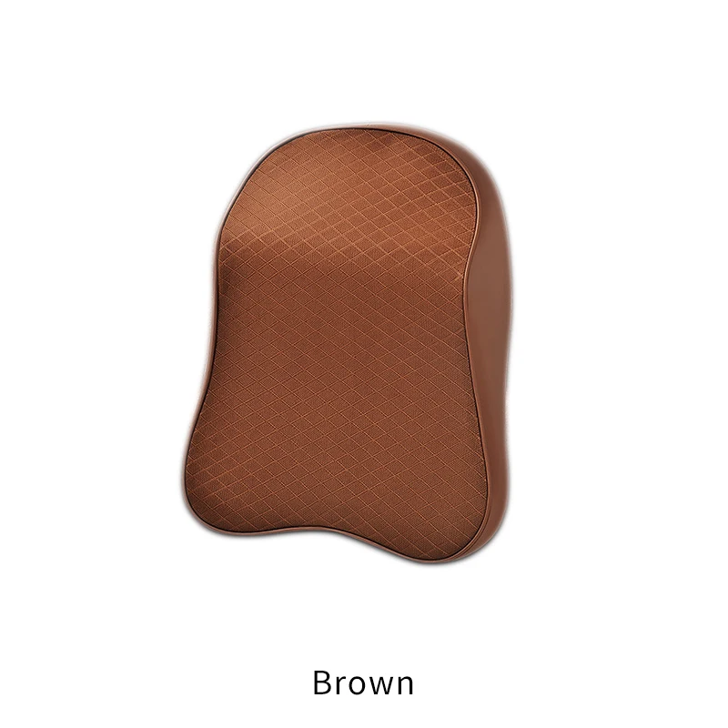 Pillow - Brown Автомобильная подушка для шеи и Сиденье Поддержка памяти подушка из мягкой пены подголовник из искусственной кожи - Цвет: Pillow - Brown