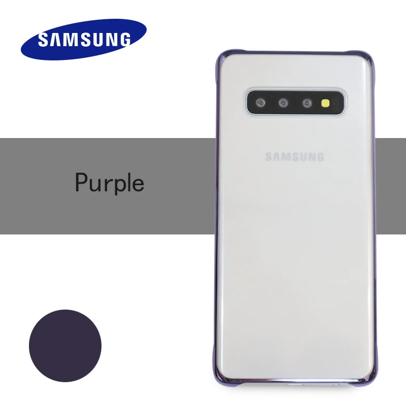 purple samsung S10 чехол Прозрачный чехол для Galaxy s10 S10 плюс S10+ S10E Crystal Clear покрытие жесткий защитный чехол для ПК Капа - Цвет: purple