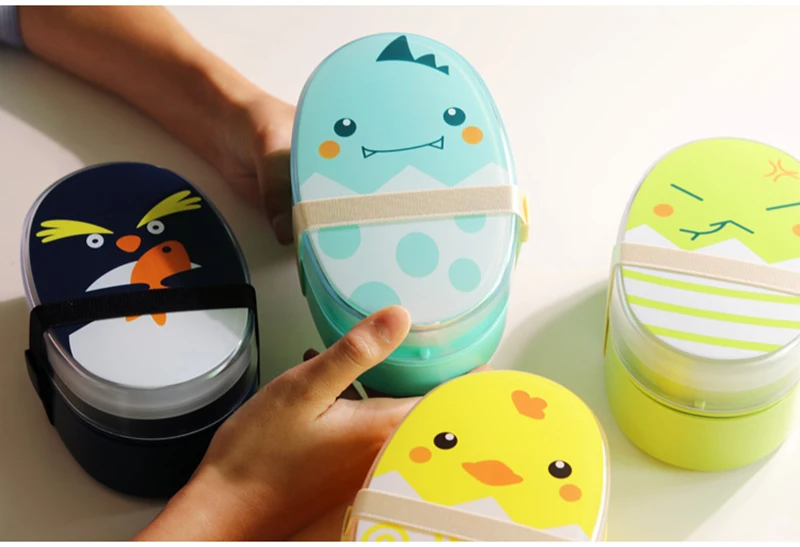 Милый мультяшный кавайный японский Ланч-бокс Bento с отделениями для микроволновой печи Bento box контейнер для еды ланчбокс для еды пингвин