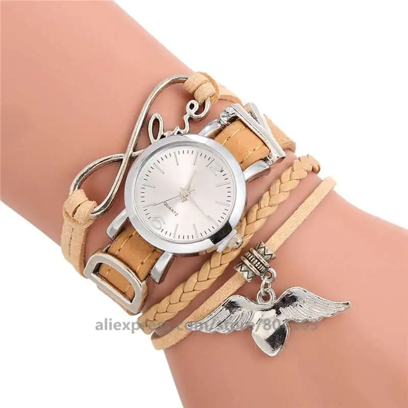 Женские кожаные часы с подвеской ангела Элегантные наручные для женщин длинные 920075|Женские часы| |