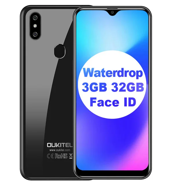 Black OUKITEL C15 Pro+ 6,088 ''19:9 мобильный телефон Android 9,0 Pie 3 ГБ 32 ГБ MT6761 водослива смартфон Face ID 5G WiFi 4G мобильный телефон - Цвет: Black