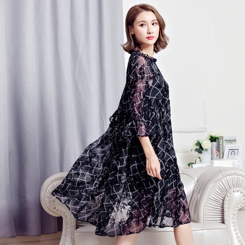 Повседневное новые летние женские Модные плиссированные Кружево Платья для