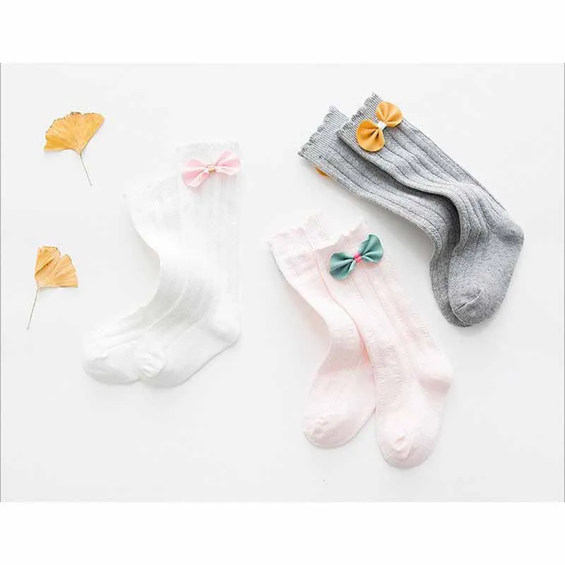 Новинка 2 шт./лот носки осень зима лето весна 0 12 мес. хлопок с бантом для