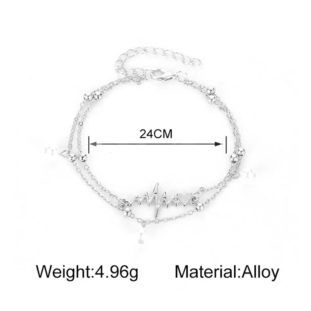 Женская мода энкельбандье ЭКГ дизайн ножной браслет полыльера украшения