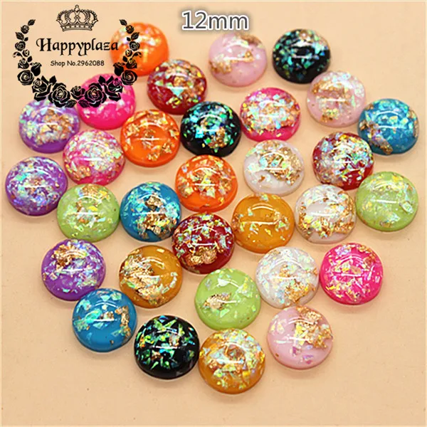 mix colors 50pcs 50 шт. 12 мм смесь цветов смолы блестящая Морская раковина заполненная Круглая Плоская задняя часть Кабошон DIY Кнопка/ремесло Scrabooking аксессуар - Цвет: mix colors 50pcs