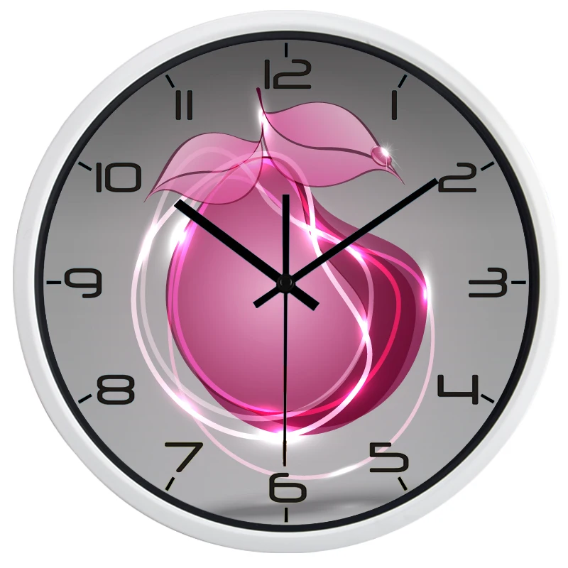 Настенные часы с персиковыми фруктами модные современные со стеклянным верхом