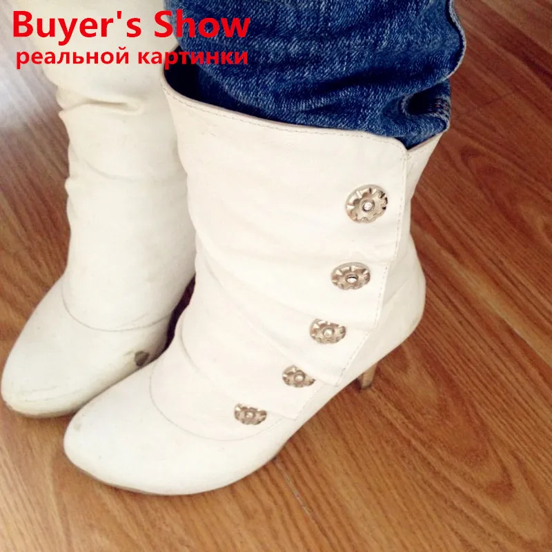 Snow Boots Shoes New Sexy Style High Heel PU Mid Calf Ladies' Lovely Fashion Colors Big Size34 43 Spring Autumn Hot|calf boots|boots ladiessnow