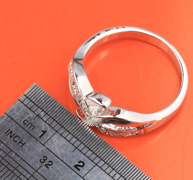 Увлекательное серебряное покрытие из чистого белого циркона и модные ювелирные