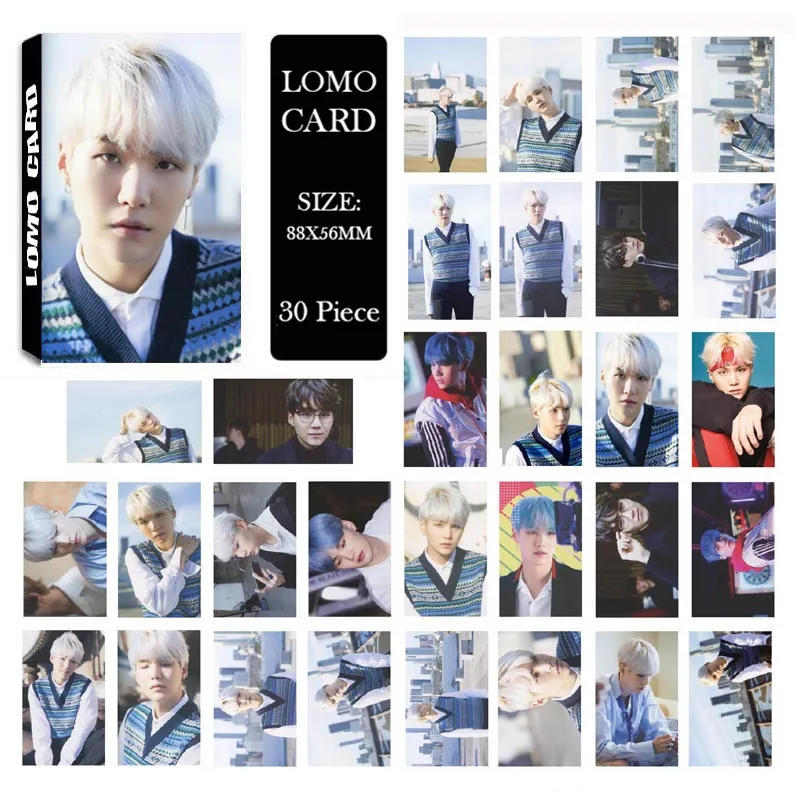 KPOP Bangtan Boys LOVE YOURSELF Tear альбом ломо карты K-POP самодельная бумажная фото карта HD Фотокарта LK575 - Цвет: SUGA 07