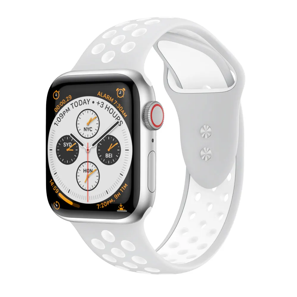 Удлиненный силиконовый сменный спортивный ремешок для Apple Watch Band 38 мм 40 мм 42 мм 44 мм браслетный ремешок для часов для iWatch Series 4/3/2/1