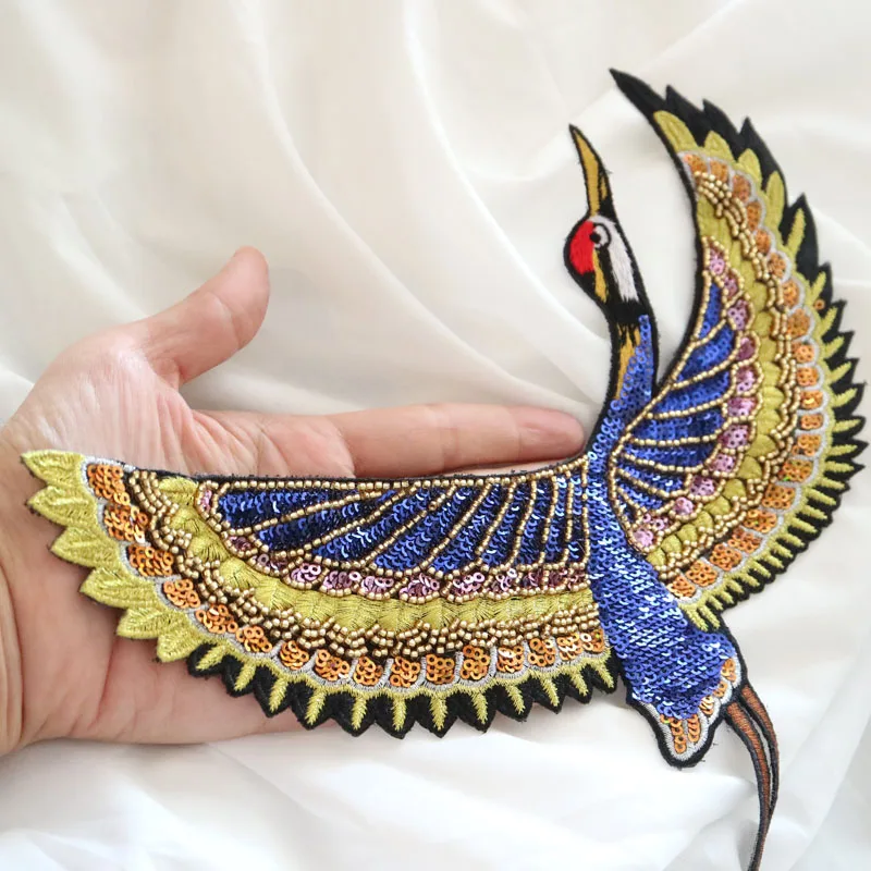 1 шт. вышитые бисером орлы нашивки для одежды разноцветные блестки птица Стразы