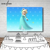 sensfun mint blue theme birthday party backdrop for girls customized peach princess backgrounds for photo studio 7x5ft vinyl