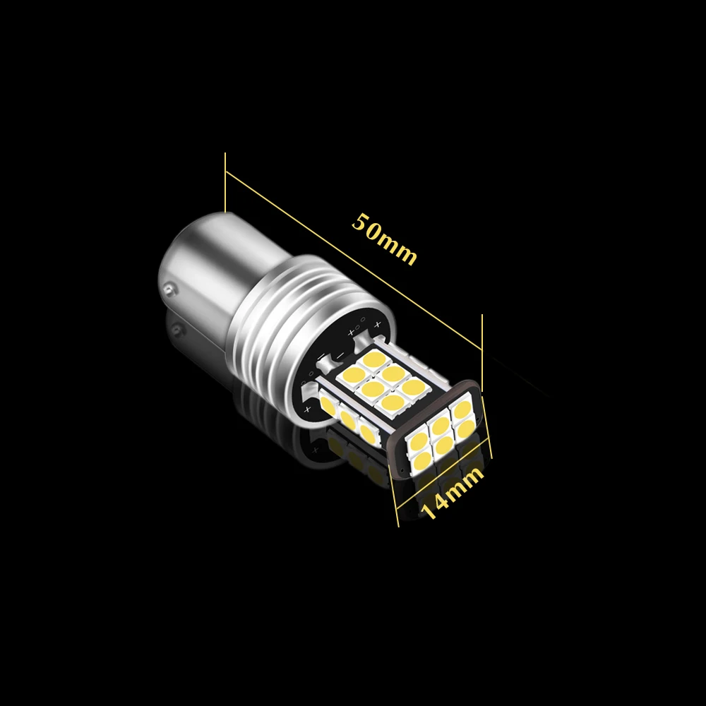 2 шт. p21w светодиодный 1156 ba15s лампы 1600Lm сигнала поворота Обратный Стоп R5W 3030 SMD