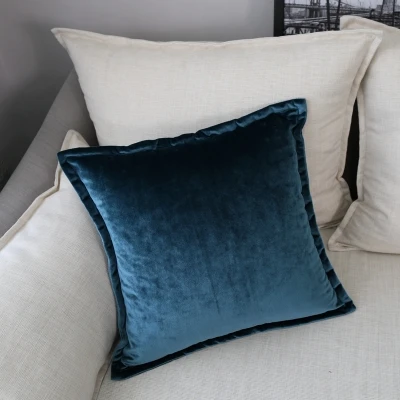 peacock green 30x50/40x60/45x45/50x50/55x55 см серый/зеленый/синий однотонный Бархатный Чехол для подушки с оборками, Наволочка на подушку, размер по индивидуальному заказу - Цвет: peacock green