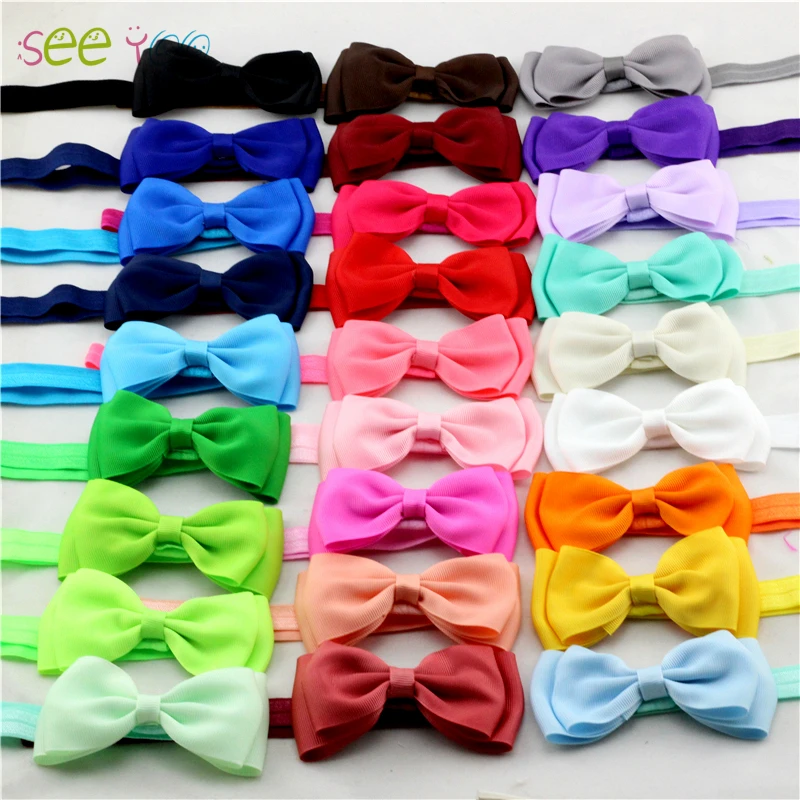Seeyoo 20 шт./лот DIY Grosgrain лента Детская повязка на голову с бантом головные повязки