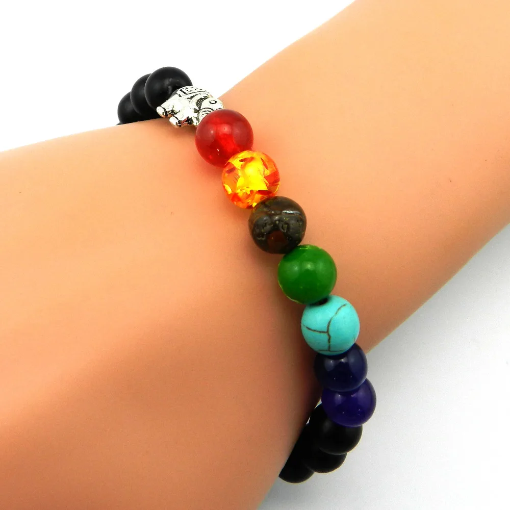 8 мм матовые бусины из натурального камня 7 чакр восстанавливающий баланс слона