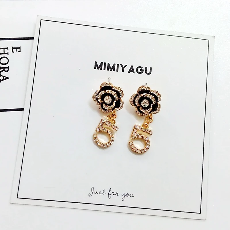 Корейские известные брендовые дизайнерские серьги с золотыми цветами и