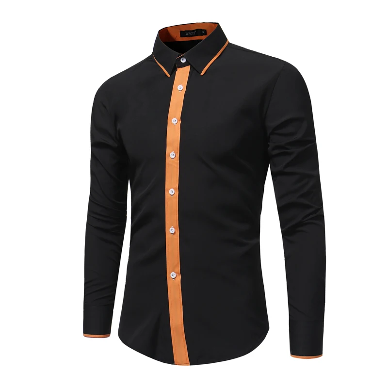 Бренд 2018 модная мужская рубашка с длинными рукавами Топы Высокое качество