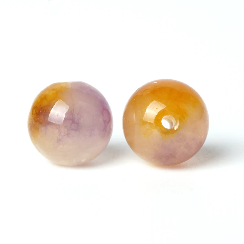 Бусины TopGoods из натурального драгоценного камня яшма фиолетового и оранжевого