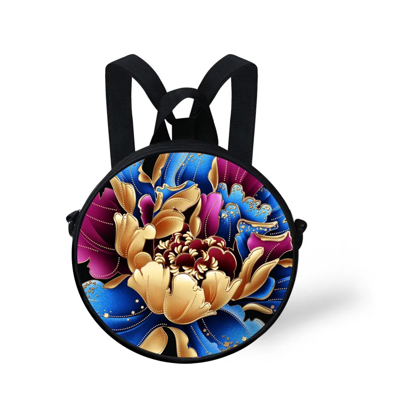 Красочные Цветы Круглый Дети Сумки Ежедневно Сумка Почтальона Сумочки для