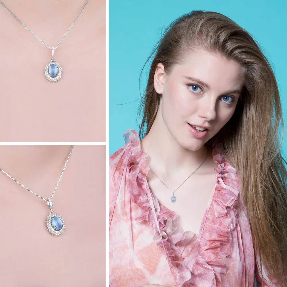 JewelryPalace 1.7ct Подлинная кабошон голубой топаз Halo кулон 925 пробы серебро не включает