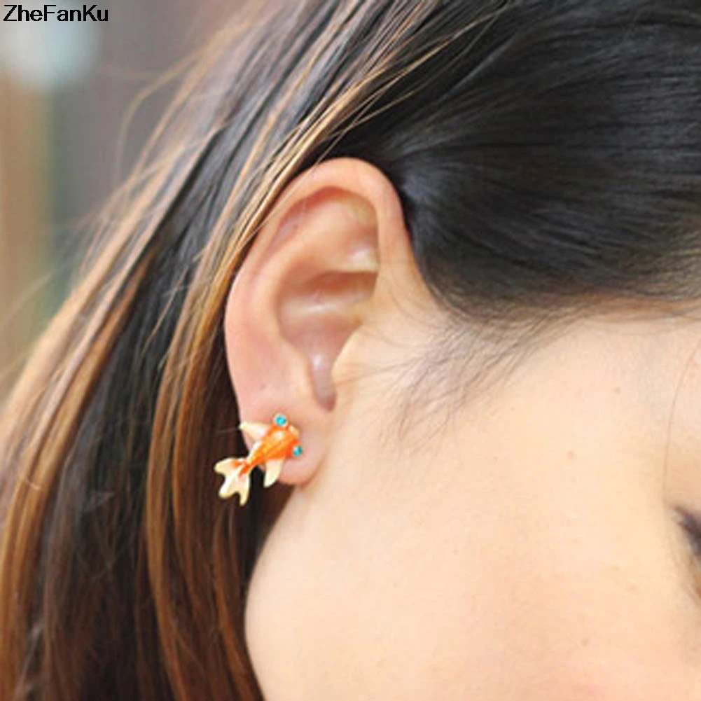 2020 New Fashion Stud Earrings Vintage Nifty And Lovely Red Fish Goldfish Ear Cute Gift Women Jewelry | Украшения и аксессуары