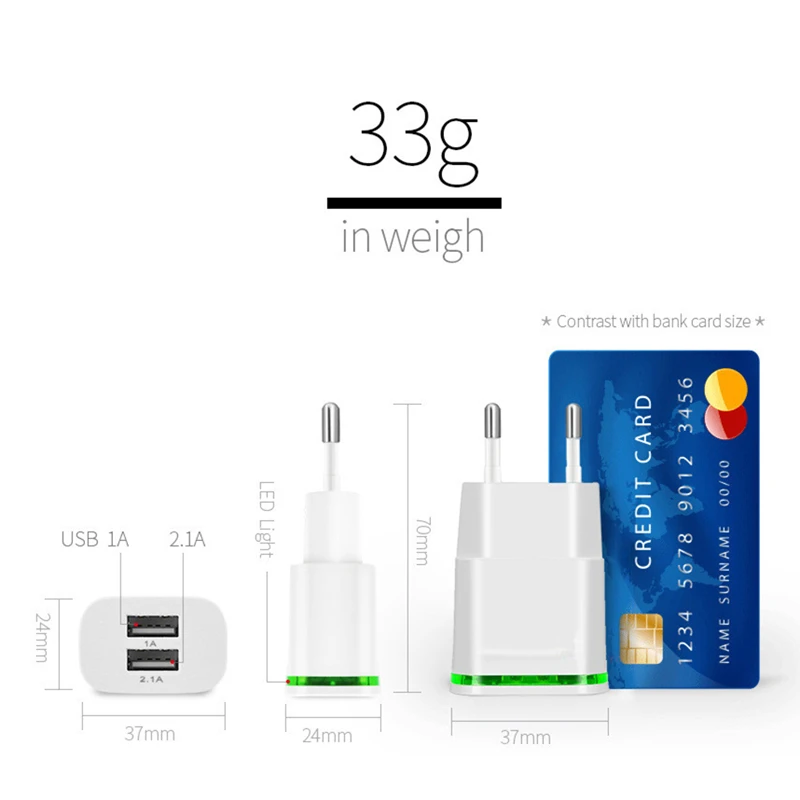 Byleen 2 порта 5 в а 1 А USB зарядное устройство адаптер Android Micro кабель для быстрой