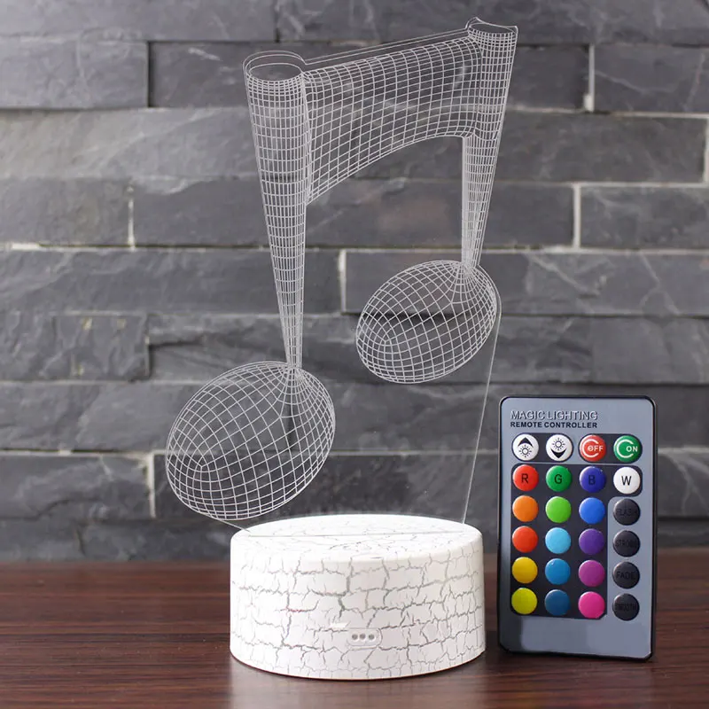 

Musical note theme 3D Lamp LED night light 7 Color Change Touch Mood Lamp Christmas present Dropshippping