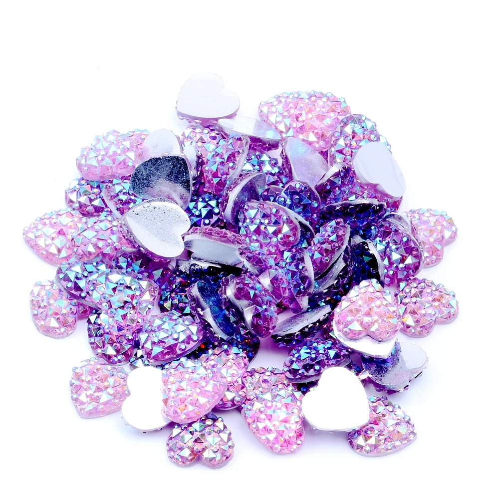 40/200pcs 12mm Heart Shape Flatback Resin Rhinestones Without hole Crocodile Skin Texture Beads Gems DIY Scrapbooking Decoration | Украшения