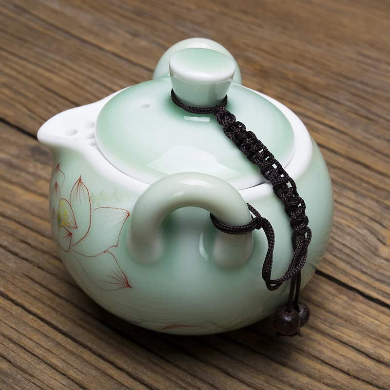 Высококачественный чайник ручной росписи Longquan celadon чайный набор кунг-фу горшок