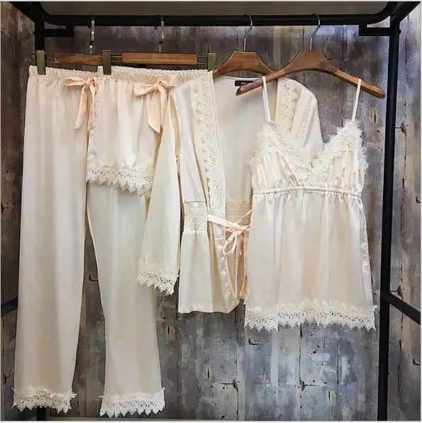 Fdfklak высокое качество 2018 сексуальные кружевные пижамы для женщин весенний