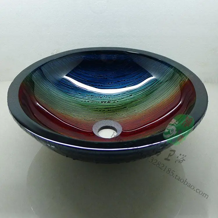 Ванная комната Круглое закаленное стекло над прилавком умывальник гардероб