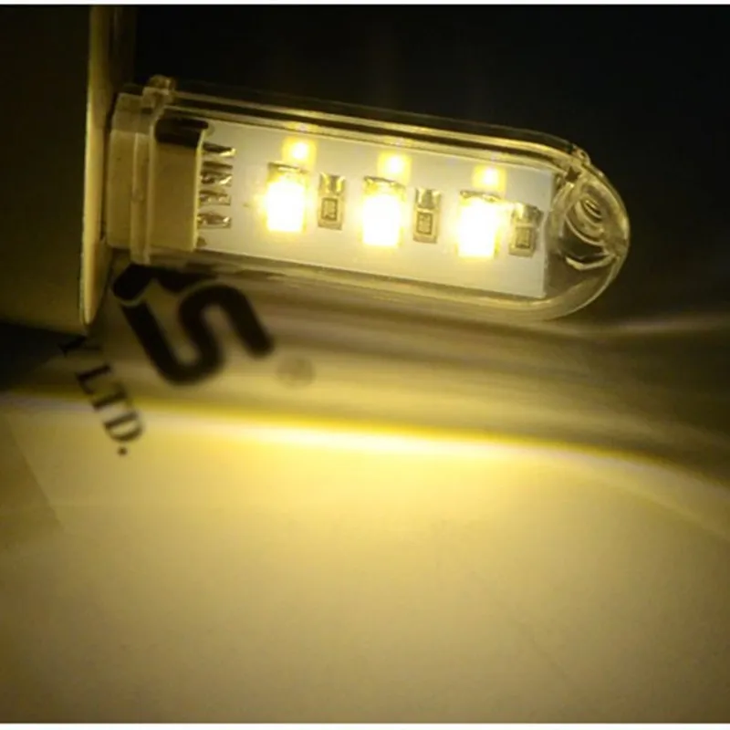 Ультра яркий мини 3 светодиодный s Оригинальная Ночная Подсветка USB Настольная книга свет белый/теплый лампа для чтения для ноутбука ноутбук ПК компьютер Банк питания