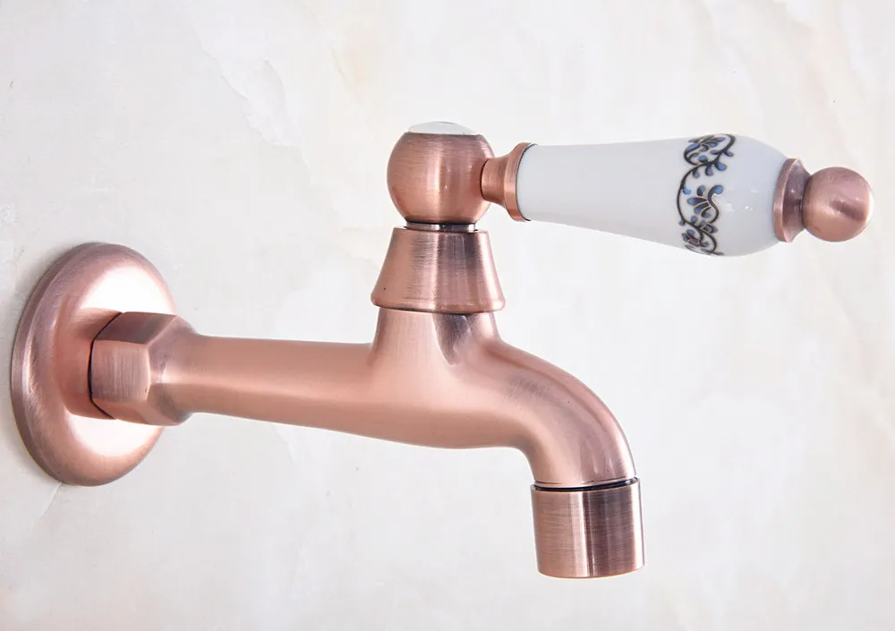 

Antique Red Copper Brass Single Ceramic Handle Bathroom Mop Pool Faucet /Garden Water Tap / Laundry Sink Water Taps mav328