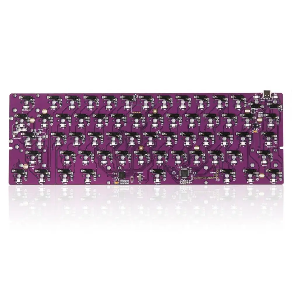 DZ60 ANSI RGB Горячая замена PCB с портом type C для пользовательской 60% механической