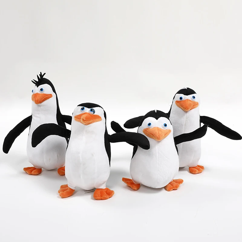 4pcs/lot Madagascar Plush Toys Madagascar Penguins Eldest Brother Novice Plush Soft Stuffed Animals Toys Doll for Kids Gifts