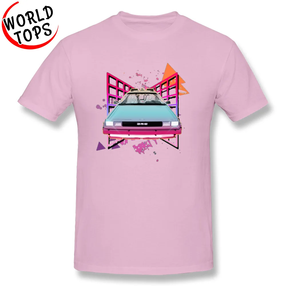 Neon Car Back To the Future футболка с круглым воротником 100% хлопок ткань для студентов топ