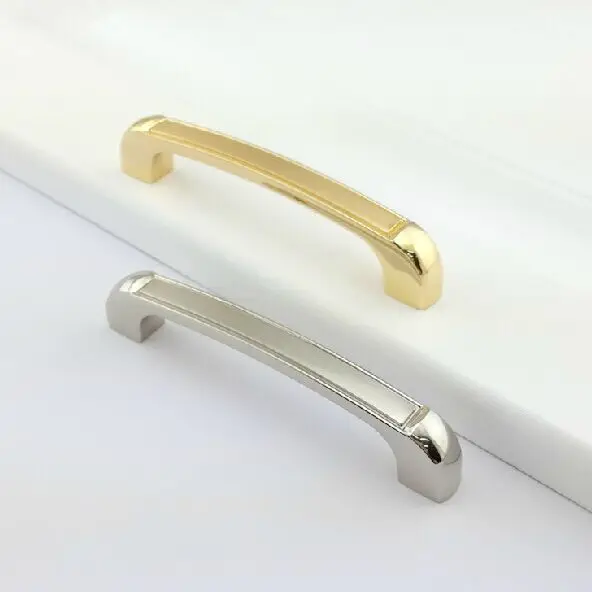 96mm modern fashion kitchen cabinet handle gold  brushed nickel wardrobe dresser cupboard drawer furniture hardware handle pull